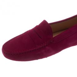 Pre Owned Tod's Pink Suede Penny Loafers Size 39