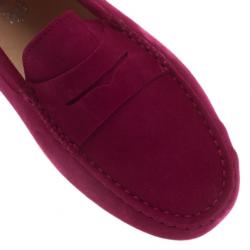 Pre Owned Tod's Pink Suede Penny Loafers Size 39