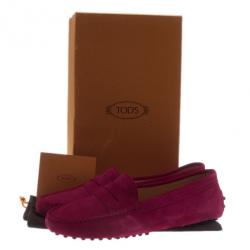 Pre Owned Tod's Pink Suede Penny Loafers Size 39