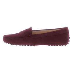 Pre Owned Tod's Burgundy Suede Penny Loafers Size 39