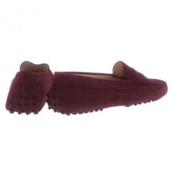 Pre Owned Tod's Burgundy Suede Penny Loafers Size 39