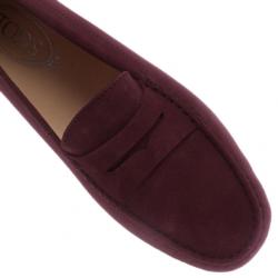 Pre Owned Tod's Burgundy Suede Penny Loafers Size 39