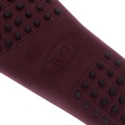 Pre Owned Tod's Burgundy Suede Penny Loafers Size 39