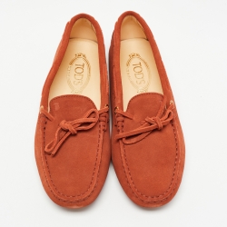 Pre Owned Tod's Brown Suede Gommino Loafers Size 38