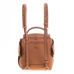 Tod's Brown Leather Mini Wave Top Handle Backpack