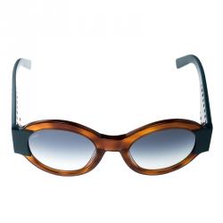 Tod's Brown/Blue Gradient TO212 Tortoise Shell Round Sunglasses