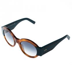 Tod's Brown/Blue Gradient TO212 Tortoise Shell Round Sunglasses