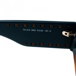 Tod's Brown/Blue Gradient TO212 Tortoise Shell Round Sunglasses