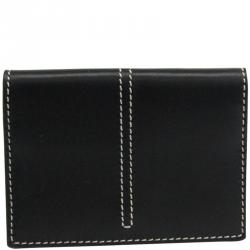 Pre Owned Tod's Black Leather Business Card Holder