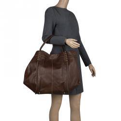 Tod's Dark Brown Leather Shade Tote 