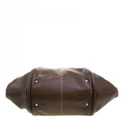 Tod's Dark Brown Leather Shade Tote 