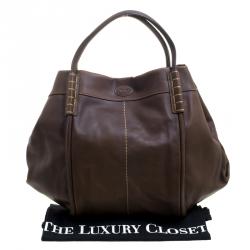 Tod's Dark Brown Leather Shade Tote 