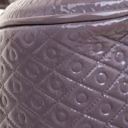 Pre Owned Tod's Grey Patent Leather Signature Racing Sacca Piccola Bag