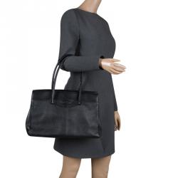 Pre Owned Tod's Black Leather Mocassino Tote