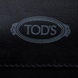 Pre Owned Tod's Black Leather Mocassino Tote