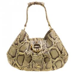Tods Beige Python Hobo
