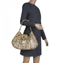 Tods Beige Python Hobo