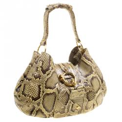 Tods Beige Python Hobo