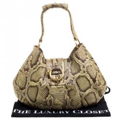 Tods Beige Python Hobo