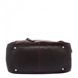 Pre Owned Tod's Ferrari Dark Brown Suede and Leather Micky Hobo
