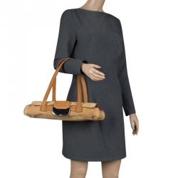 Pre Owned Tod's Light Brown Suede Fold In Flap Bag