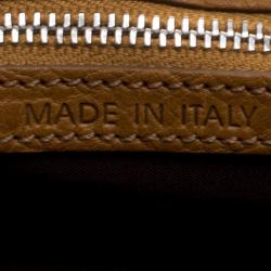 Pre Owned Tod's Light Brown Suede Fold In Flap Bag