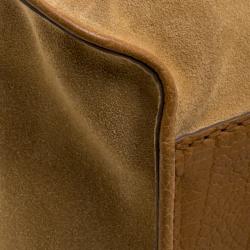 Pre Owned Tod's Light Brown Suede Fold In Flap Bag
