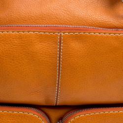 مملوكة مسبقًا Tod's Orange Leather T Bag Media Satchel 