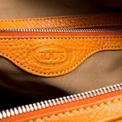 مملوكة مسبقًا Tod's Orange Leather T Bag Media Satchel 
