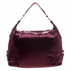 Pre Owned Tod's Purple Nylon Pashmy Hobo
