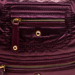 Pre Owned Tod's Purple Nylon Pashmy Hobo