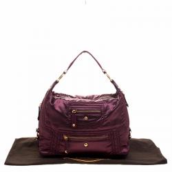 Pre Owned Tod's Purple Nylon Pashmy Hobo