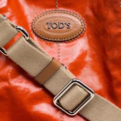 Pre Owned Tod's Orange Coated Fabric Gummy Bag