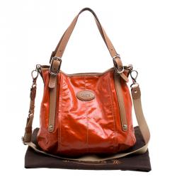 Pre Owned Tod's Orange Coated Fabric Gummy Bag