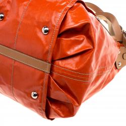 Pre Owned Tod's Orange Coated Fabric Gummy Bag