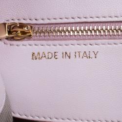 Pre Owned Tod's Pink/Silver Leather and Python Medium Horse Secchiello Tote