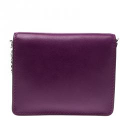 Pre Owned حقيبة كروس تودز دابل T سلسلة جلد بنفسجي