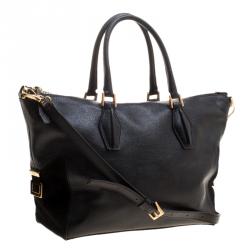 Pre Owned Tod's Black Leather ALR Tracolla Piccola Shopper Tote