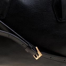 Pre Owned Tod's Black Leather ALR Tracolla Piccola Shopper Tote