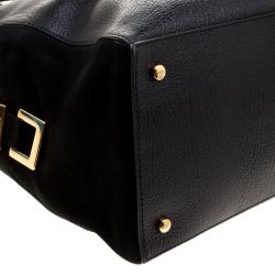 Pre Owned Tod's Black Leather ALR Tracolla Piccola Shopper Tote