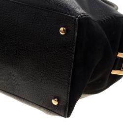 Pre Owned Tod's Black Leather ALR Tracolla Piccola Shopper Tote