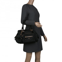 Pre Owned Tod's Black Nylon Pashmy Satchel