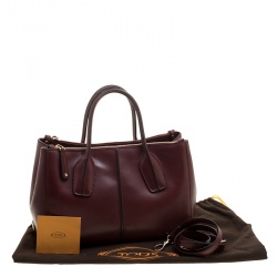 Pre Owned Tod's Burgundy Leather D-Styling Shopper Tote