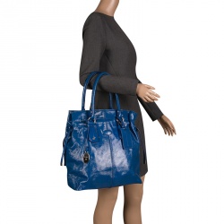 Pre Owned حقيبة يد تودز جلد لامع زرقاء