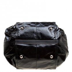 مملوكة مسبقًا Tod's Black Glazed Coated Canvas G-Line Easy Sacca Tote