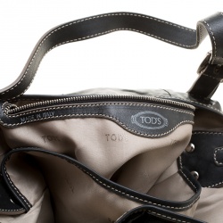 مملوكة مسبقًا Tod's Black Glazed Coated Canvas G-Line Easy Sacca Tote