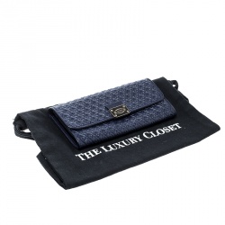 Tod's Navy Blue Leather Signature Continental Wallet
