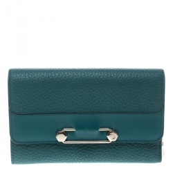 Tod's Green Leather Brooch Wallet