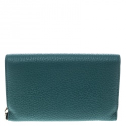 Tod's Green Leather Brooch Wallet