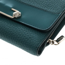 Tod's Green Leather Brooch Wallet